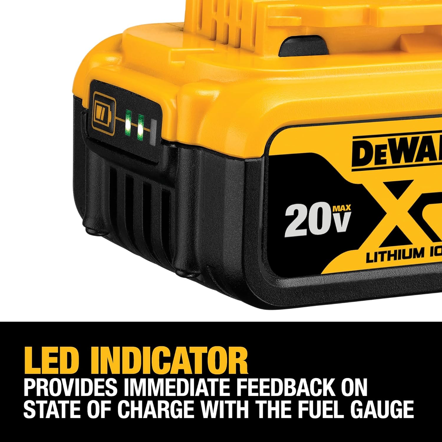 DEWALT 20V MAX Battery, 2 Ah and 4 Ah, 4-Pack, Fuel Gauge LED Charge Indicators