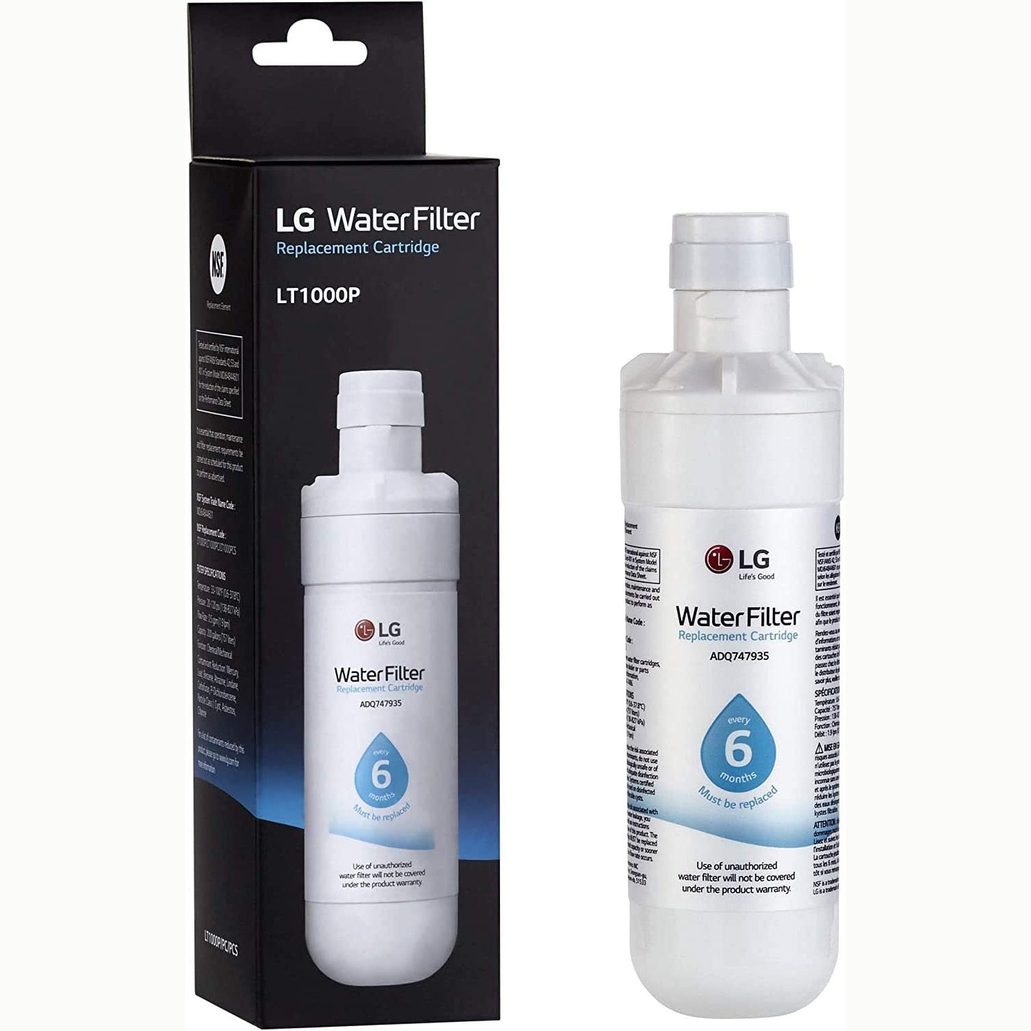LG LT1000P 6 Month 200 Gallon Capacity Replacement Refrigerator Water ilter NSF42 NSF53 and NSF401 ADQ74793501 ADQ75795105 or AGF80300704 lg lt1000pc water filter